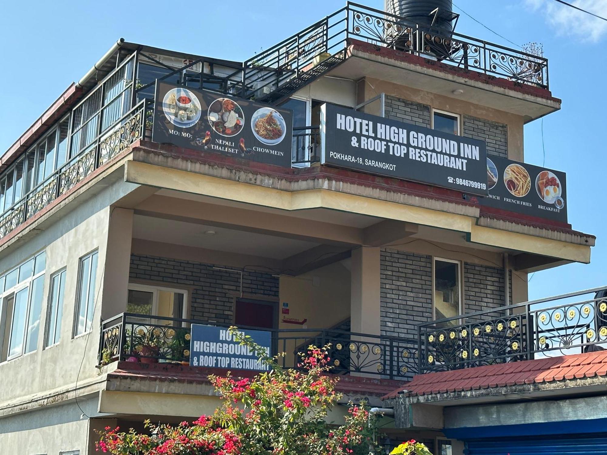 Hotel High Ground Inn Sarangkot Pokhara Bagian luar foto
